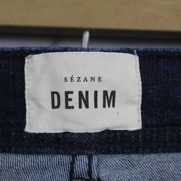 Sezane Jeans Womens 29 Brut Sexy Straight Slim Blue Quiet Luxury Minimalist - Picture 8 of 16